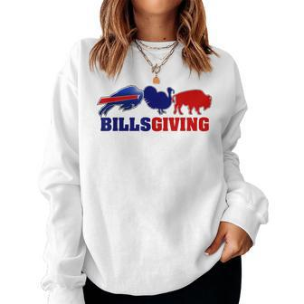 Happy Billsgiving Chicken Football Lover Thanksgiving Turkey Women Sweatshirt | Mazezy