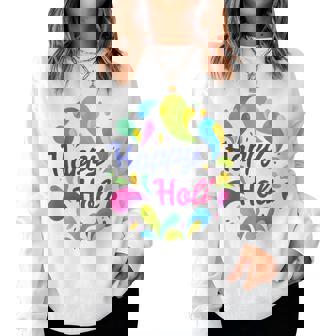 Happy Holi For Women Men Kids Color India Hindu Women Sweatshirt | Mazezy