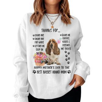 Happy Mothers Day 2021 Basset Hound Mom Dog Lover Women Crewneck Graphic Sweatshirt - Thegiftio UK