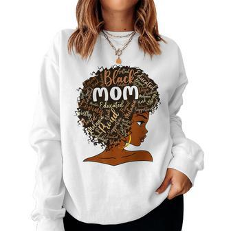 Happy Mother’S Day Black Mom Queen Afro African Curved Women Sweatshirt | Mazezy