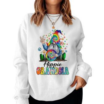 Hippie Grandma Gnome Mothers Day Grandma Gift Women Crewneck Graphic Sweatshirt - Thegiftio UK