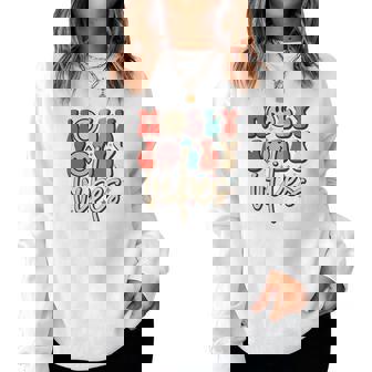 Holly Jolly Vibes Christmas Gifts Women Crewneck Graphic Sweatshirt - Thegiftio