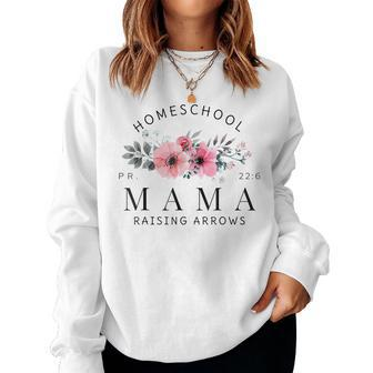 Homeschool Mama Mom Raising Arrows Rainbow Women Sweatshirt | Mazezy