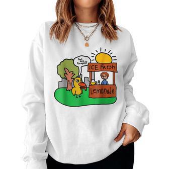 Ice Fresh Lemonade Got Any Grapes Duck Funny Gift Women Crewneck Graphic Sweatshirt | Seseable UK