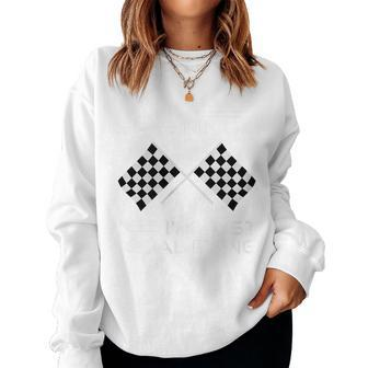 Im Not Speeding Im Just Qualifying Car Racing Girls Mom Gift For Womens Women Crewneck Graphic Sweatshirt - Thegiftio UK