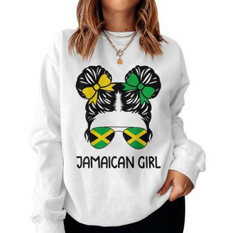 Jamaican Girl Messy Hair Jamaica Pride Patriotic Womens Kids Women Sweatshirt | Mazezy