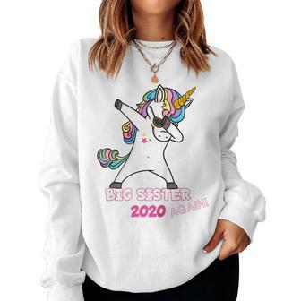 Kids Big Sister Again 2020 Dabbing Unicorn Women Sweatshirt | Mazezy