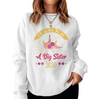 Kids Im Going To Be A Big Sister 2020 Toddler Unicorn Promoted Women Sweatshirt | Mazezy