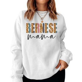 Leopard Print Bernese Mama Bernese Mountian Dog Bmd Dog Mom Women Sweatshirt | Mazezy