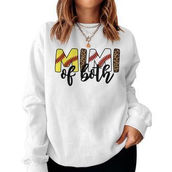 Leopard Mimi Of Both Baseball Softball Grandma Women Sweatshirt | Mazezy