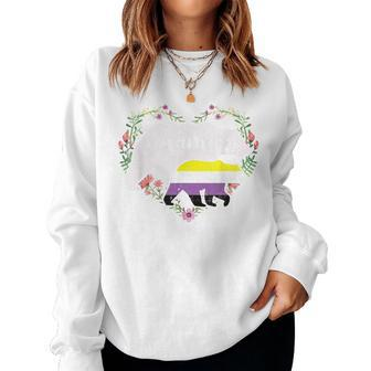 Lgbtq Mama Bear Non Binary Gay Equal Rights Rainbow Women Crewneck Graphic Sweatshirt - Seseable