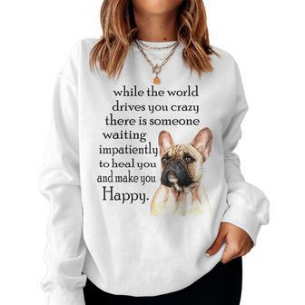 Love French Bulldog For Frenchie Mom Dog Birthday Women Sweatshirt | Mazezy