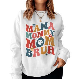 Mama Mommy Mom Bruh Mommy And Me Leopard Tie Dye Mothers Day Women Crewneck Graphic Sweatshirt - Thegiftio UK