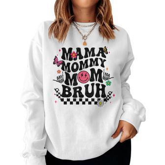 Mama Mommy Mom Bruh Mothers Day Vintage Funny And Sarcastic Women Crewneck Graphic Sweatshirt - Thegiftio UK