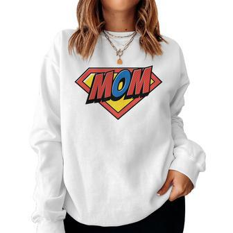 Mom Super Hero Superhero Mothers Day Gift For Womens Women Crewneck Graphic Sweatshirt - Thegiftio UK