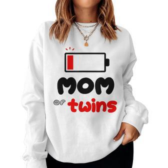 Mom Of Twins Low Battery Proud Mommy Of Twins Mother Women Sweatshirt | Mazezy