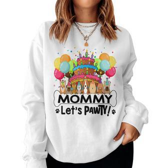 Mommy We Ready To Pawty Puppy Dog Birthday Party Theme Women Crewneck Graphic Sweatshirt - Thegiftio UK