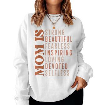 Moms Strong Beautiful Blessed Mama Happy Women Sweatshirt | Mazezy