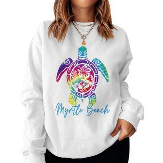 Myrtle Beach Tie Dye Sea Turtle Matching Family Vacation Women Sweatshirt | Mazezy