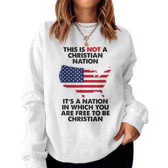 This Is Not A Christian Nation America Flag Women Sweatshirt | Mazezy