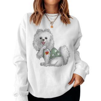 Pomeranian I Love Mom Tattoo Dog Funny Mothers Day Women Crewneck Graphic Sweatshirt - Thegiftio UK