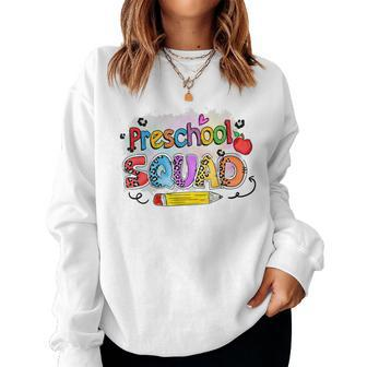 Preschool Squad Matching Back To School Teacher Student Women Sweatshirt | Mazezy