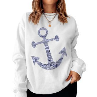 Proud Navy Mom Anchor Sweatshirt | Mazezy