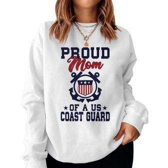 Proud Us Coast Guard Mom Mother Women Crewneck Graphic Sweatshirt - Seseable
