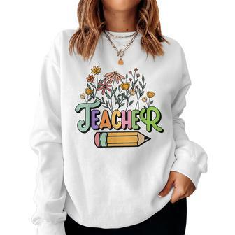 Retro Teacher Teacher For Women Best Teacher Women Sweatshirt | Mazezy