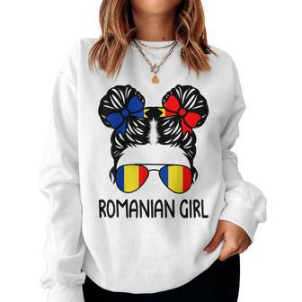 Romanian Girl Messy Hair Romania Pride Patriotic Womens Kids Women Sweatshirt | Mazezy