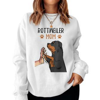 Rottweiler Mom Rottie Dog Mama Funny Mothers Day Women Crewneck Graphic Sweatshirt - Thegiftio UK