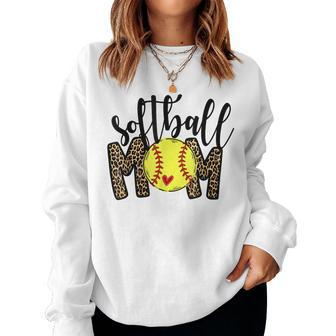 Softball Mom Leopard Baseball Mom 2023 Women Sweatshirt | Mazezy