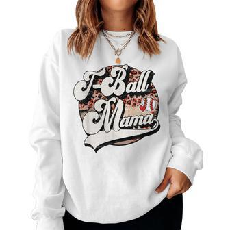 T-Ball Mama Vintage T-Ball Family Matching Women Crewneck Graphic Sweatshirt - Seseable