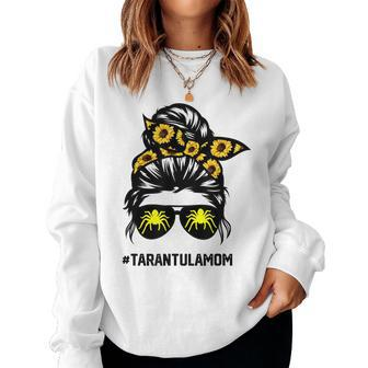 Tarantula Mom Messy Bun Hair Women Crewneck Graphic Sweatshirt - Thegiftio UK