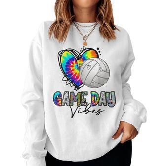 Tie Dye Volleyball Game Day Vibes Volleyball Mom Game Day Women Sweatshirt | Mazezy