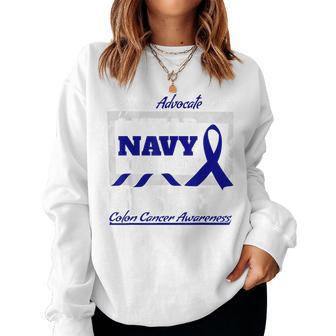 I Wear Navy For My Sister Colon Cancer Sister Brother Women Sweatshirt | Mazezy