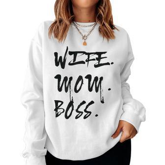 Womens Wife Mom Boss Womens 2023 Women Sweatshirt | Mazezy