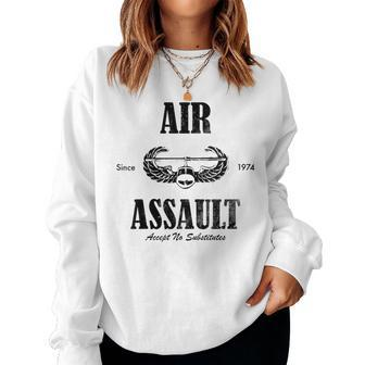 Womens Air Assault Subdued Distressed Women Crewneck Graphic Sweatshirt - Seseable