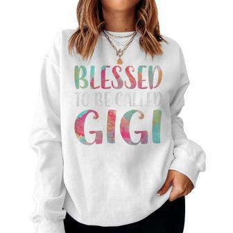 Womens Blessed To Be Called Gigi Mothers Day Women Crewneck Graphic Sweatshirt - Thegiftio UK