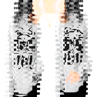 Womens Funny Dog Best Dog Mom Ever Meow Funny Dog Mothers Day Gifts Women Crewneck Graphic Sweatshirt - Thegiftio