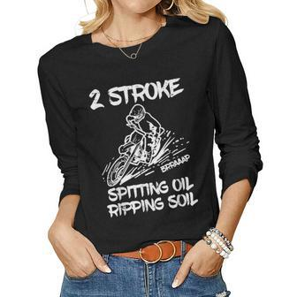 2 Stroke Dirt Bike Motocross Motorcycle Biker Men Women Kids Women Long Sleeve T-shirt | Mazezy