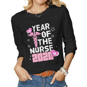 2020 Year Of The Nurse Midwife Nurse Week School Rn Lpn Gift Women Graphic Long Sleeve T-shirt - Seseable
