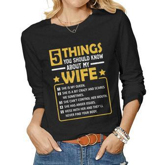 5 Things You Should Know About My Wife Mommy Women Long Sleeve T-shirt | Mazezy