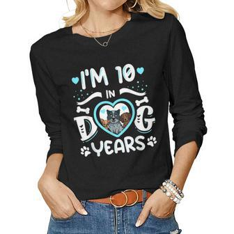 70Th Birthday Dog Lover Im 10 In Dog Years 70 Years Old Women Long Sleeve T-shirt | Mazezy