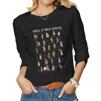 Abcs Of Black History Month Pride African American Teacher Women Graphic Long Sleeve T-shirt - Seseable