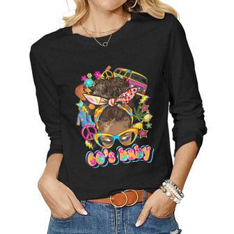 Afro Messy Bun 60S Baby Vintage 1960S Black Women Women Graphic Long Sleeve T-shirt - Seseable