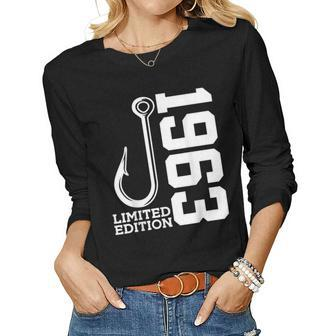Angler 60Th Birthday Fishing Limited Edition 1963 Women Long Sleeve T-shirt | Mazezy