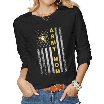 Army Mom Nice Gift Idea For Army Day Memorial Day Veterans Day Or 4Th Of July Women Graphic Long Sleeve T-shirt - Seseable