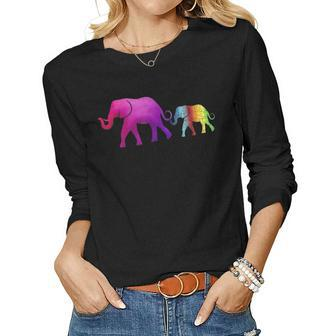 Autism Elephant For Mom Autism Awareness Day Gift Women Graphic Long Sleeve T-shirt - Seseable