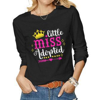 Awesome Adoption Little Miss Adopted Adoption Day Women Long Sleeve T-shirt | Mazezy